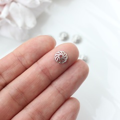 Шапочка для бусин 8 мм, родий, 10 шт, Р111