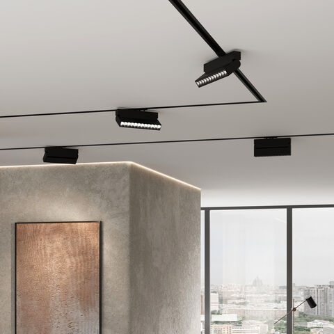 Алюминиевый профиль для монтажа в натяжной потолок однофазного шинопровода Elektrostandard Basic System 85234/00, 2м