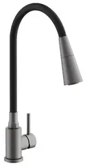 Смеситель для кухни BELZ B74810-3 гибкий излив, нержавеющая сталь, графит