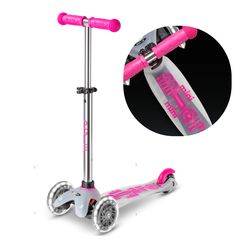 Самокат Mini Micro Deluxe Flux LED неоновый розовый