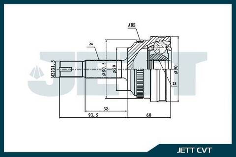 ШРУС внешний JETT V42-5005 ABS