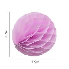Бумажное украшение, Шар-соты, 8 см, Розовый, 1 шт.