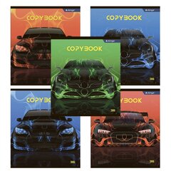 
          Тетрадь 36 л., А5, клетка, Alingar "Super car", скрепка, офсет, мелованный картон (стандарт), 5 дизайнов в пленке т/у