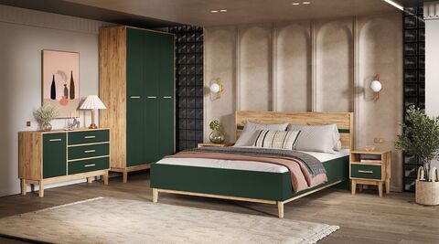 Спальня Кельн Дуб крафт/Изумрудный