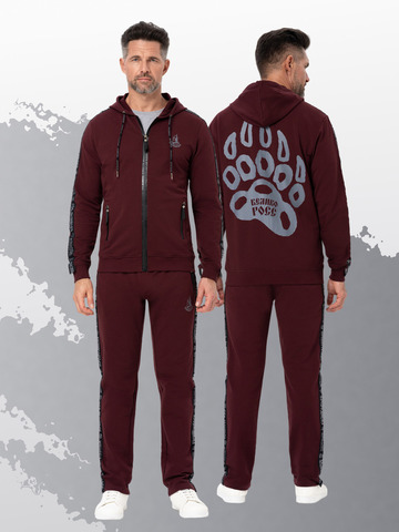 Толстовка на молнии «Мастер - Медвежий След» цвета красного вина