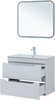 Aquanet 354989 Тумба с раковиной Практика 80 2 ящ. цв.белый глянец (354989)