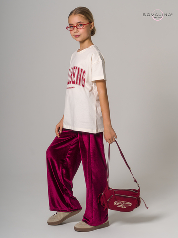 Брюки Classic бархат бордо