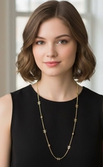 Колье цепочка длинная с логотипами CHANEL