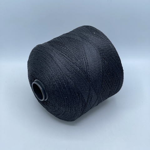 Бобинная пряжа, Linette Pailletes, 450-550м, 80% Лен, 20% Полиэстер(пайетка), Черный+пайетка. 39381