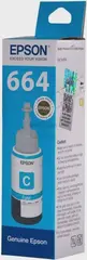 Чернила голубые Epson 664 C для L100, L110, L120, L1300, L200, L210, L300, L350, L355, L486, L550, 70 мл (C13T66424A, C13T664298) — фото 6