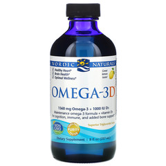 Nordic Naturals, Omega-3D, Lemon, 237 мл (8 жидких унций)