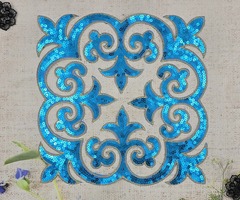 Термоаппликация орнамент, р. 27см х 27см, бирюзовый
