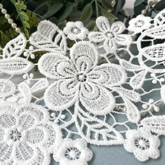 Кружево, белое ажурное, для рукоделия, ширина 10,5 см, длина 2 м