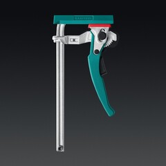 KRAFTOOL KRAFTFLEX, KLT-160, 160/60 мм, универсальная, цельнокованая, рычажная, быстрозажимная, в T-track струбцина (32331-160)