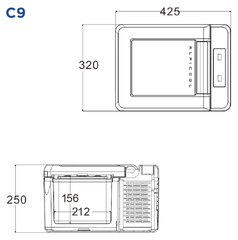 Компрессорный автохолодильник Alpicool C9 (12/24 V, 9л) без адаптера на 220V