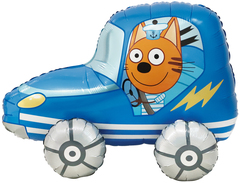 Шар 3D Фигура Три Кота Коржик в машинке