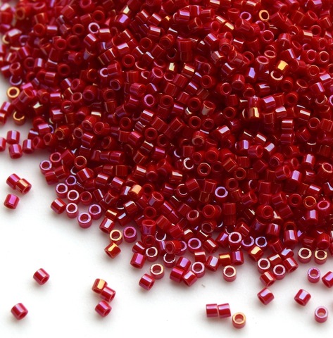 DBS-0214 Бисер цилиндрический Миюки делика 15/0 /Miyuki delica 15/0 Opaque Red Luster