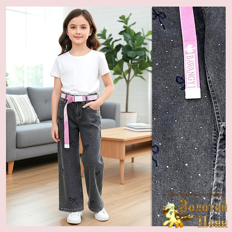 Джинсы девочке (6-12) 260113-Q4076