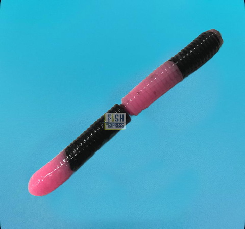 Форелевая силиконовая приманка COOL PLACE BUK FLOATING STRETCH цвет СВЕТЛО РОЗОВЫЙ-ЧЕРНЫЙ ( плавающая/ тянущаяся ) 65 мм/ 7 шт в банке.