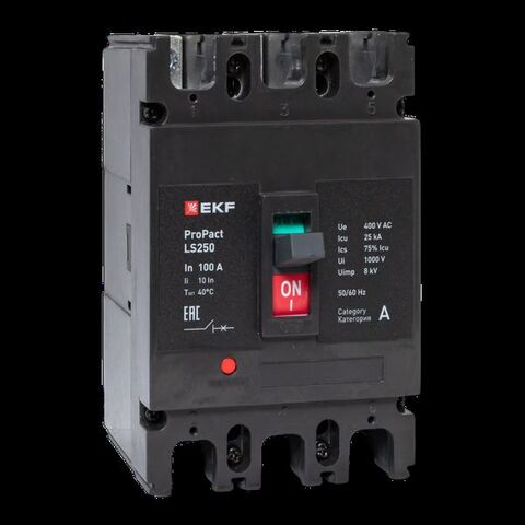 Выключатель автоматический в литом корпусе ProPact LS250 100А 3P 25кА EKF