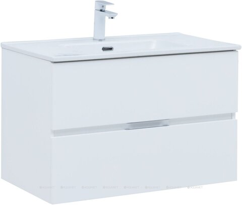Aquanet 274114 Тумба с раковиной Алвита new 80 2 ящ. цв.белый матовый (274114)