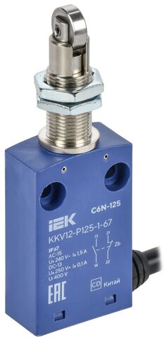 Выкл. конц. C6N-125 верт. толк. с наж. рол. рез. IP67 IEK