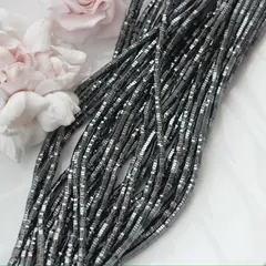 Гематин гематит, шестигранные бусины, 3*1 мм, чёрный, 1 нить, ГМ098