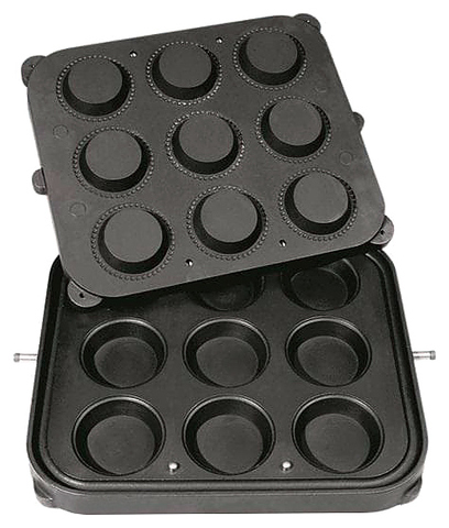 Форма для тарталетницы Kocateq DHTartmatic Plate 14 (круглые, верхний ? 90 мм, нижний ? 66 мм, 9 шт.)