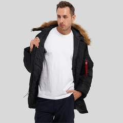 Парка Alpha Industries N-3B Logo Oxford Parka Black (Черная)
