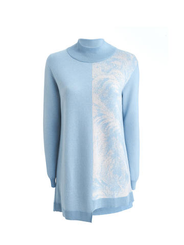 Женский свитер голубого цвета из кашемира и вискозы - фото 1