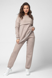 Утепленный спортивный костюм для беременных и кормящих 15069 какао меланж