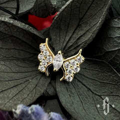 Накрутка "Aglais" - Желтое золото - White CZ