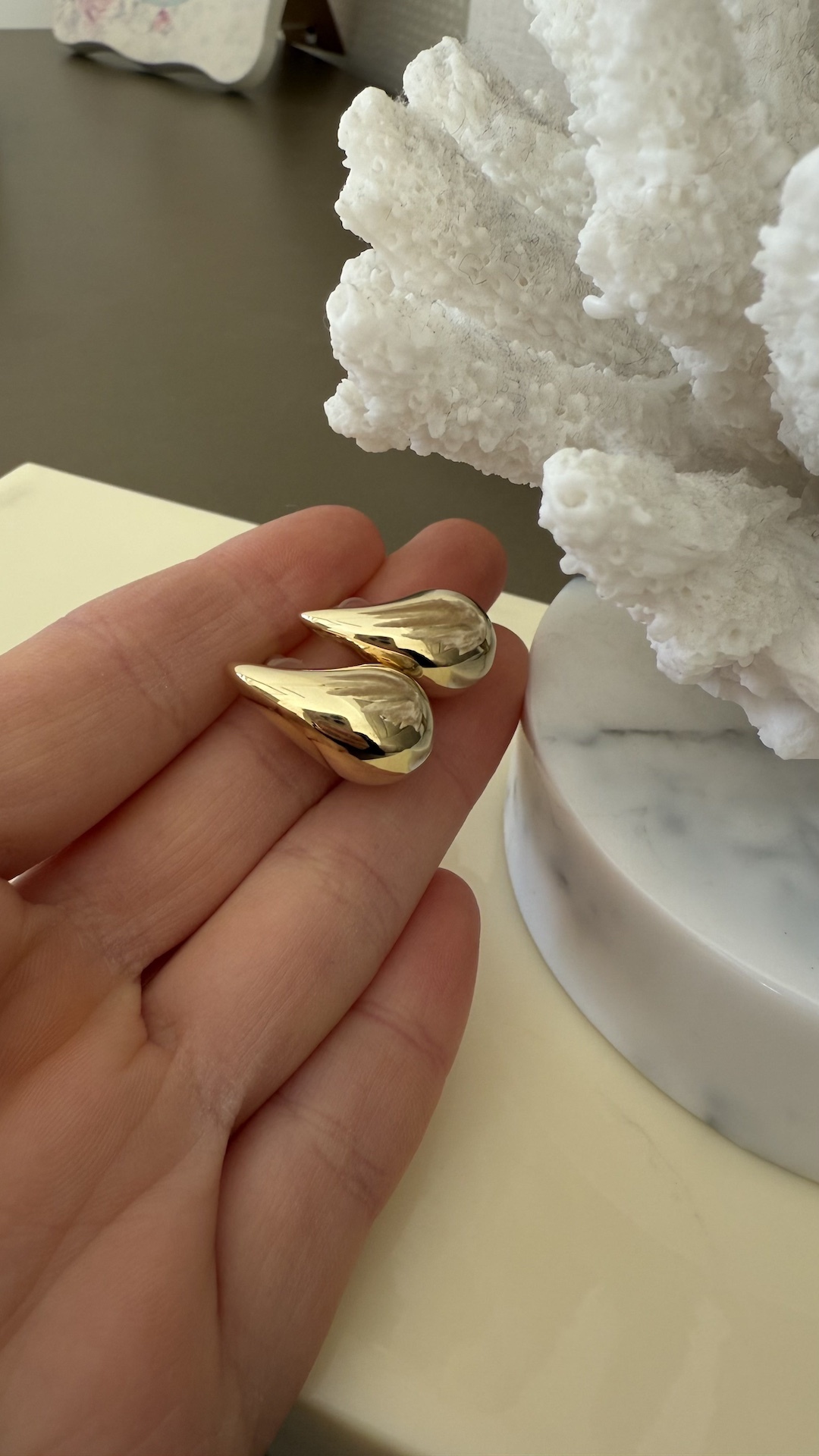 Серьги в виде выпуклых капель small size PREMIUM QUALITY