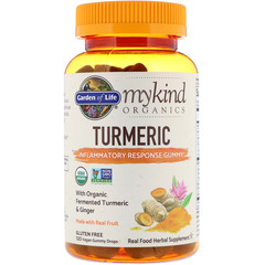 Garden of Life, MyKind Organics, куркума, противовоспалительные жевательные таблетки, 120 веганских жевательных таблеток