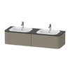 Duravit Happy D.2 Plus Столешница 16x1600x550мм для тумбы #HP4936, HP4946, HP4956, HP4964, HP4974 с вырезами под 2 раковины, цвет: graphite supermatt HP032HB8080