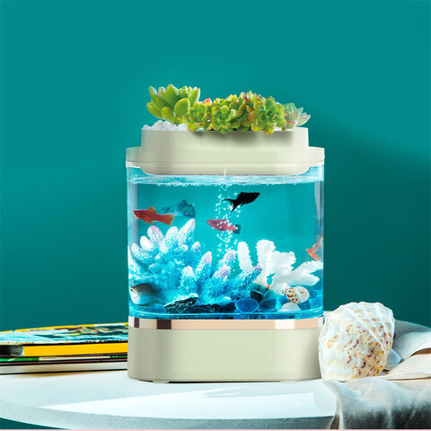 Акваферма Xiaomi Geometry Mini Lazy Fish Tank Pro C300 (green)