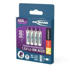 Аккумулятор AАА/Li-ion ANSMANN 1.5V 500mAh