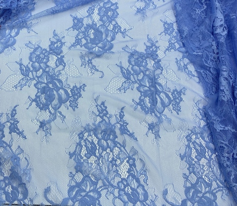 Кружевное полотно шантильи сине-голубое (1,5х3м), Китай