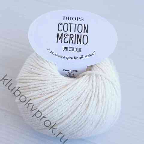 DROPS COTTON MERINO 01, Белый