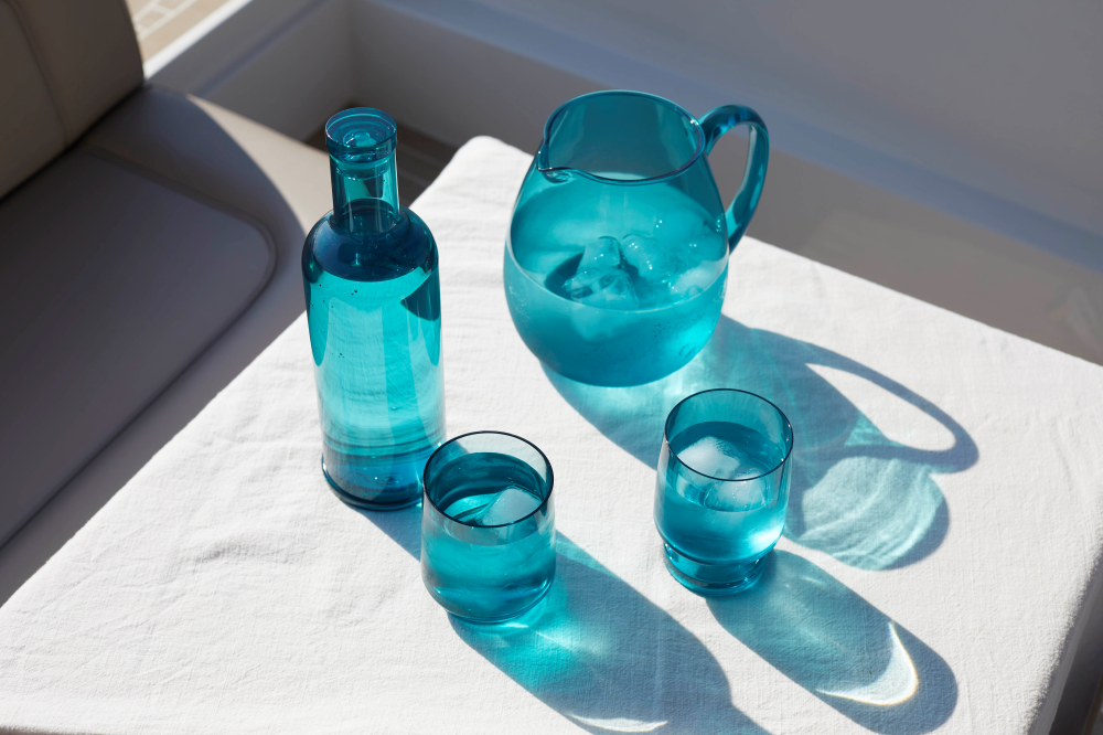 WATER GLASS BAHAMAS, TURQUOISE, SET 6 PC