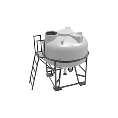 Емкость ЦКТ 3000л с патрубком 90 мм с фланцем белая в обрешетке с лестницей ЭкоПром ФМ/ЦКТ 3000 л. вертикальная конусообразная (2032x2662x2390см;242кг;Белый) - арт.557788