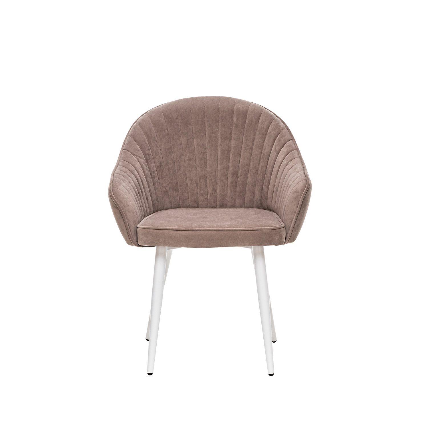 Стул с подлокотниками Leset Вайд, каркас Белый, велюр Латте, фото 3