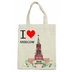 Экосумка хлопок I love Moscow MerGOO, 33*39 см