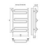 Полотенцесушитель электрический Terminus Юпитер П9 500x796, ТЭН HT-1 300W, левый/правый