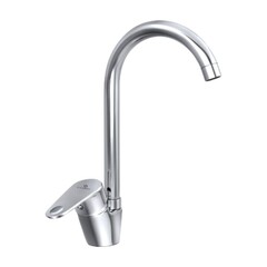 Смеситель СЛАВЕН СЛ-ОД-Л22 серия Коттедж для мойки, однорычажный, картридж 35мм, цанга/гайка, гибкая подводка 50мм, высокий излив