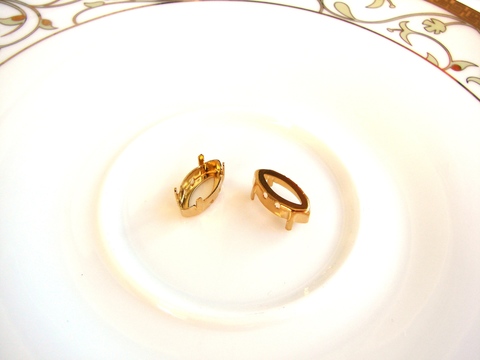 Оправа для лодочки 15*4 мм с покрытием под золото