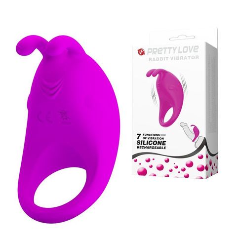 Лиловое эрекционное кольцо с вибрацией Rabbit Vibrator - Baile Pretty Love BI-210152-1