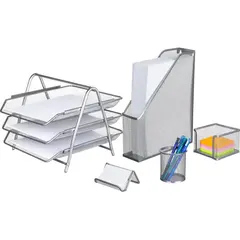 Набор настольный лотков из металла Attache 5 предметов серебристый
