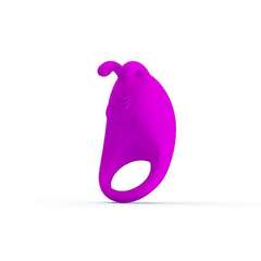 Лиловое эрекционное кольцо с вибрацией Rabbit Vibrator - 