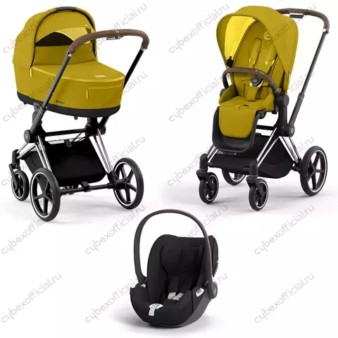 Детская коляска Cybex Priam IV 3 в 1 Mustard Yellow